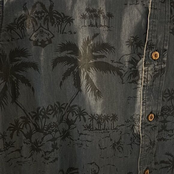 Men’s Orvis Denim Hawaiian‎ Short Sleeve Button Down Large - Picture 3 of 4